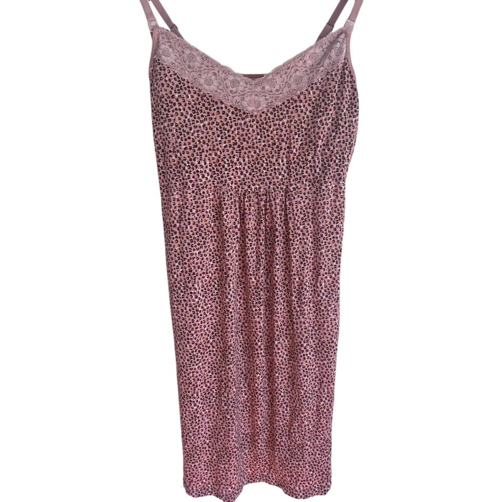 Love by Gap Nursing Nightgown Pink Leopard Print size Large - Picture 2 of 8